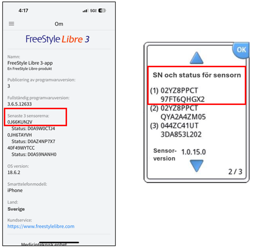 sensor serial number